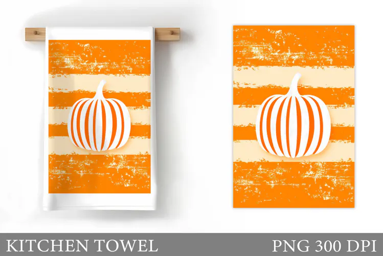 Pumpkin Kitchen Towel. Fall Kitchen Towel Sublimation