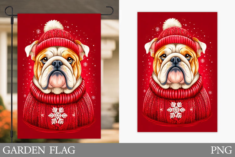 Christmas Dog Garden Flag. Christmas Garden Flag Design