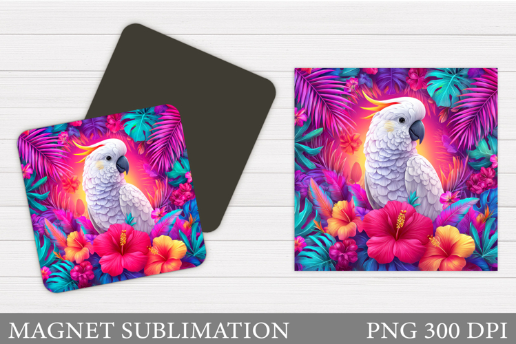 Parrot Magnet Sublimation. Cute Parrot Magnet Design example image 1