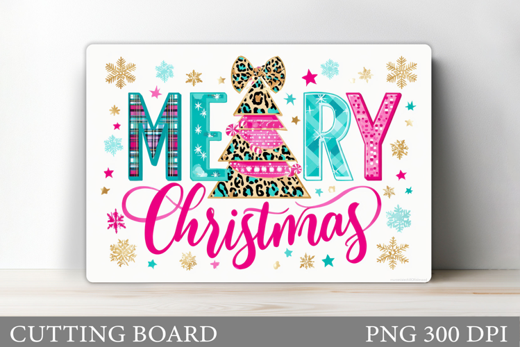 Merry Christmas Cutting Board. Christmas Tree Cutting Board