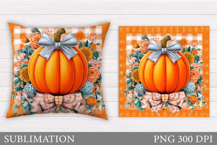 Fall Pumpkin Pillow Design. Pumpkin Sublimation