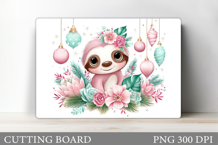 Christmas Sloth Cutting Board. Christmas Cutting Board