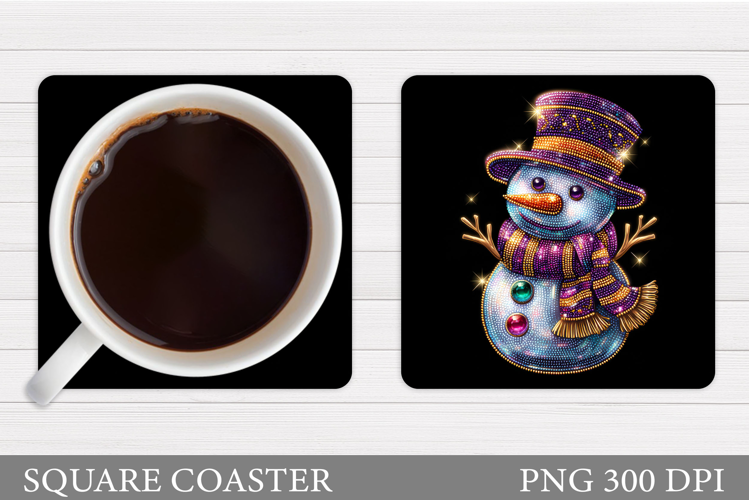 Cute Snowman Coaster Design. Christmas Coaster Sublimation