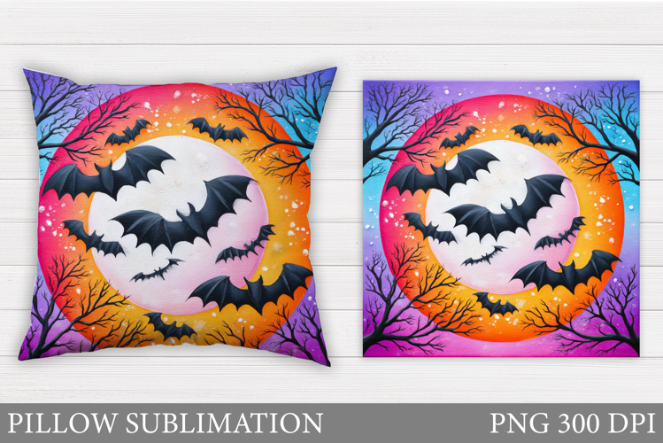 Halloween Bat Pillow Design. Halloween Sublimation