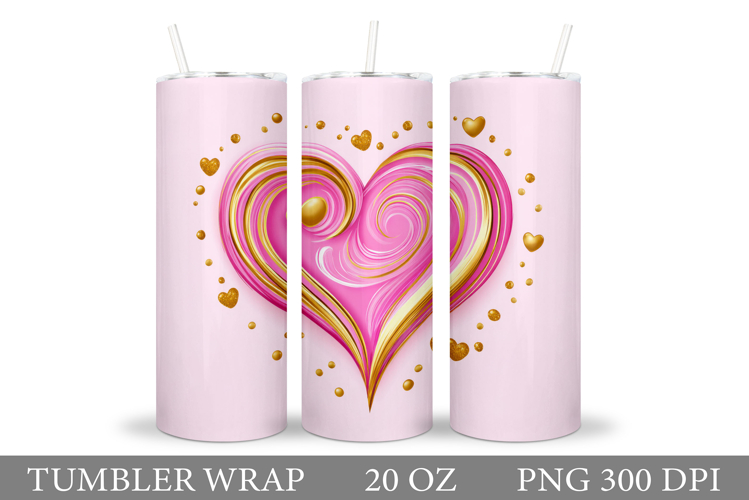 Heart Tumbler Design. Valentine Tumbler Wrap Sublimation