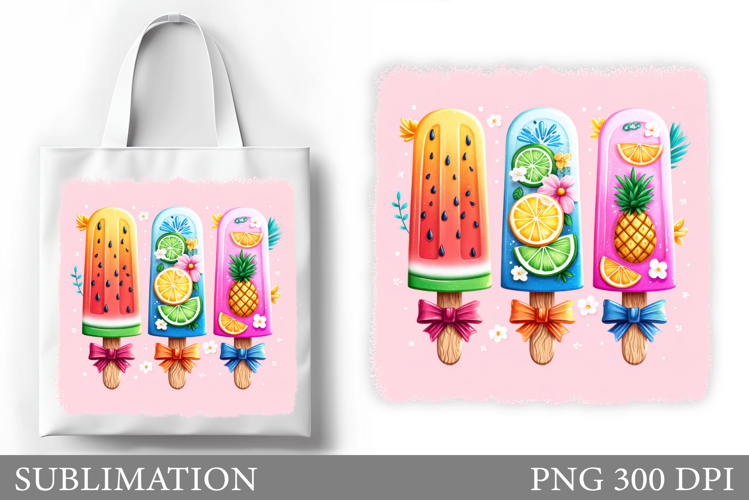 Ice Cream Tote Bag Sublimation. Summer Tote Bag Design