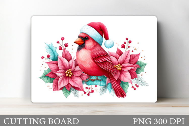 Cardinal Cutting Board Design. Christmas Cutting Board