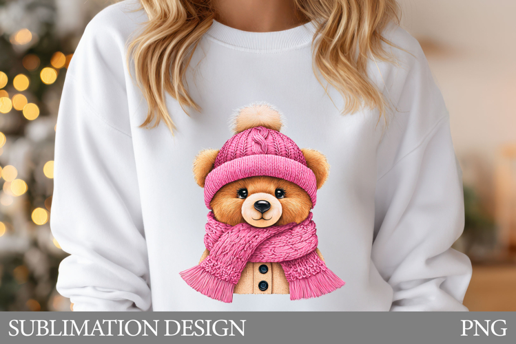Cute Bear Sublimation. Christmas Bear T-Shirt Design