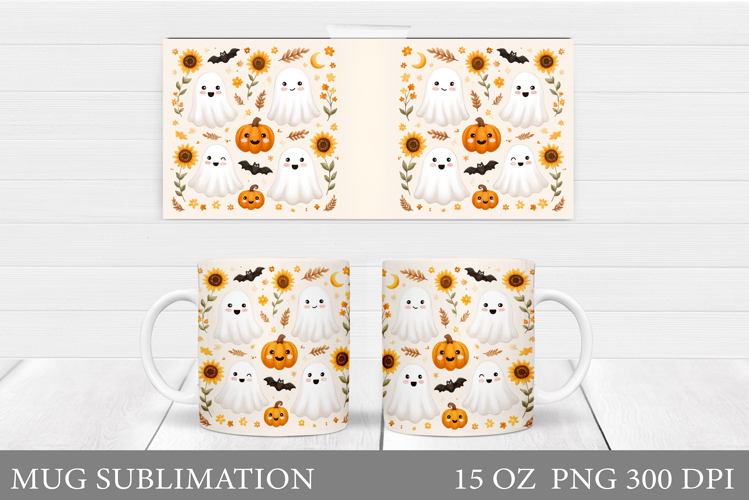 Halloween Mug Wrap Design. Halloween Sublimation