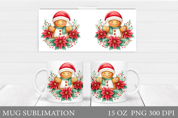 Cute Gingerbread Mug Design. Christmas Mug Sublimation example image 1
