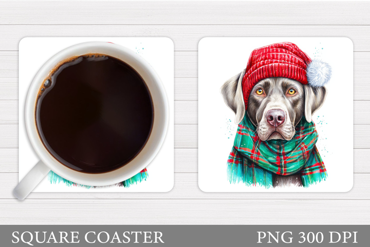 Christmas Dog Coaster Sublimation. Christmas Coaster Design