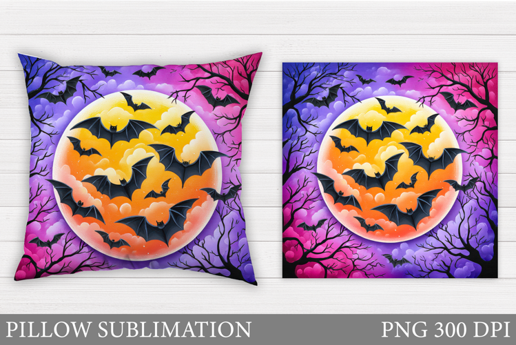 Halloween Bat Pillow Design. Halloween Sublimation