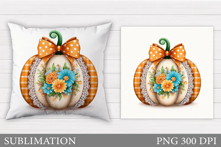 Pumpkin Pillow Design. Fall Pillow Sublimation