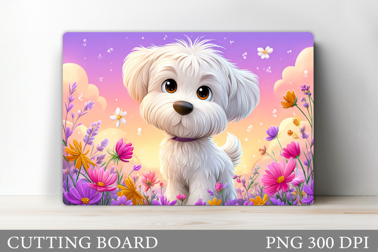 Cute Dog Cutting Board Design. Cute Dog Sublimation