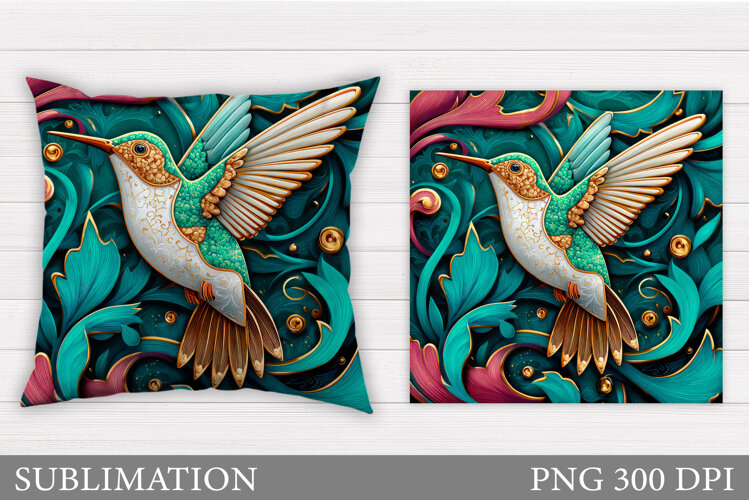 Hummingbird Sublimation. Hummingbird Pillow Sublimation example image 1