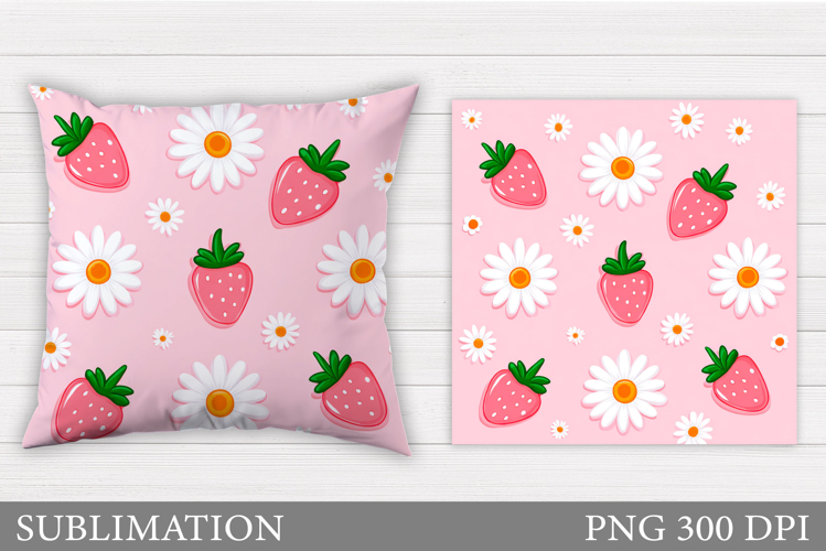 Strawberry Pillow Design. Strawberry Sublimation