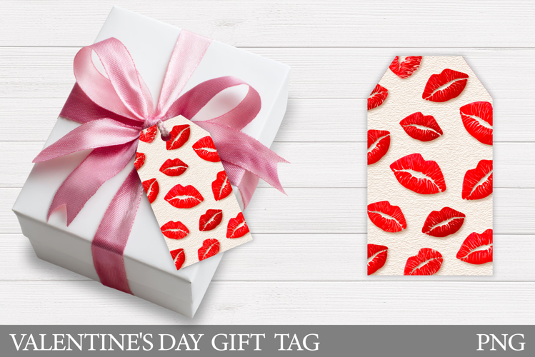 Lips Gift Tag Printable. Valentines Gift Tag Design