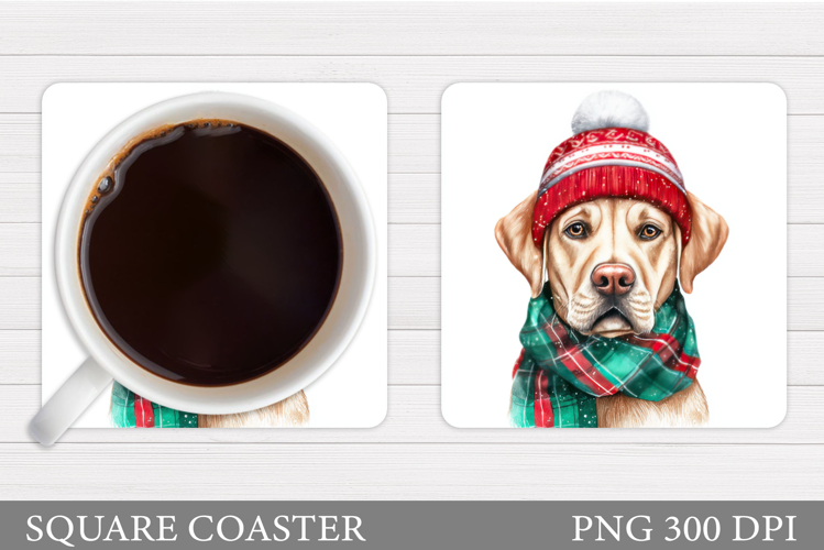 Christmas Dog Coaster Sublimation. Christmas Coaster Design