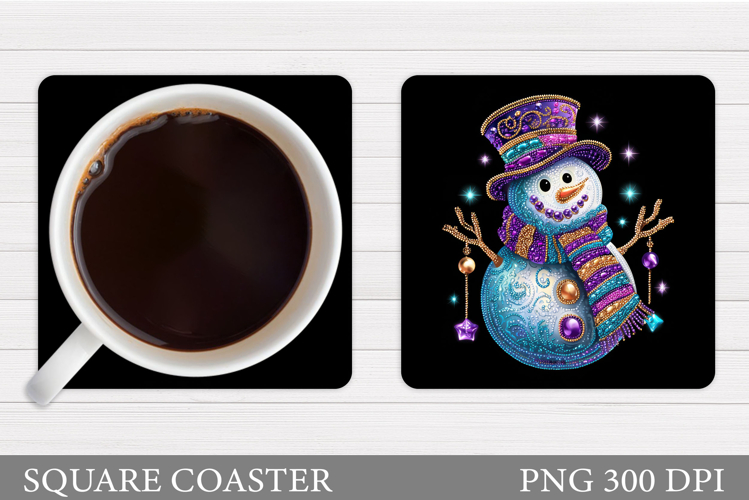 Cute Snowman Coaster Design. Christmas Coaster Sublimation