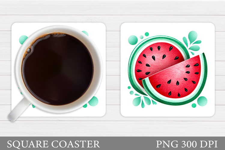 Watermelon Coaster Design. Watermelon Square Coaster