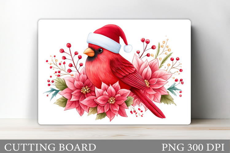Cardinal Cutting Board Design. Christmas Cutting Board