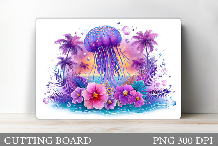 Jellyfish Cutting Board. Sea Cutting Board Design example image 1