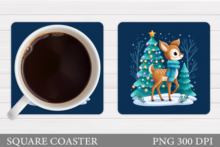 Christmas Deer Coaster Design. Christmas Coaster Sublimation