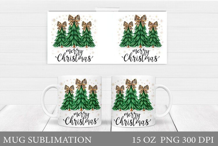 Christmas Tree Mug Design. Christmas Mug Sublimation example image 1