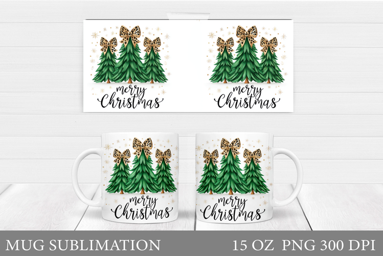 Christmas Tree Mug Design. Christmas Mug Sublimation