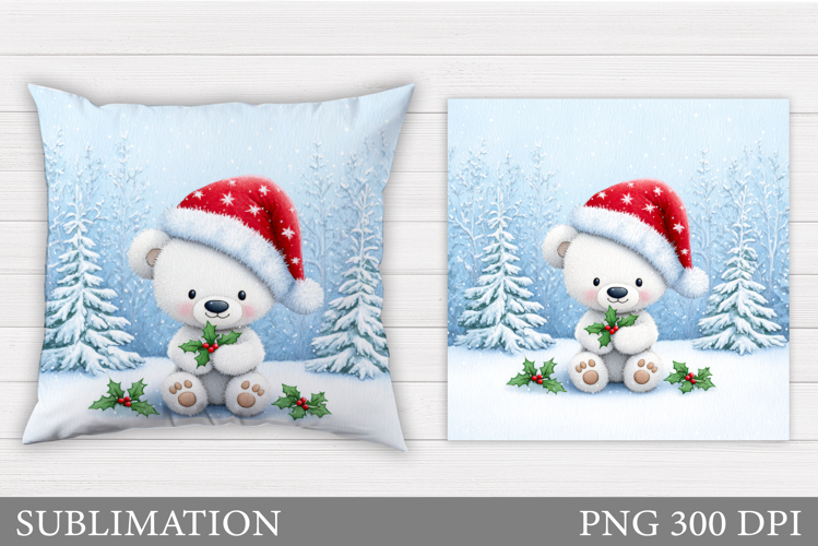 Polar Bear Sublimation. Polar Bear Pillow Design
