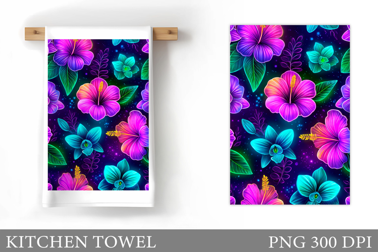 Flowers Kitchen Towel. Floral Kitchen Towel Sublimation