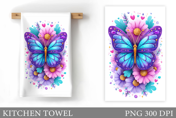 Butterfly Kitchen Towel Design. Butterfly Sublimation