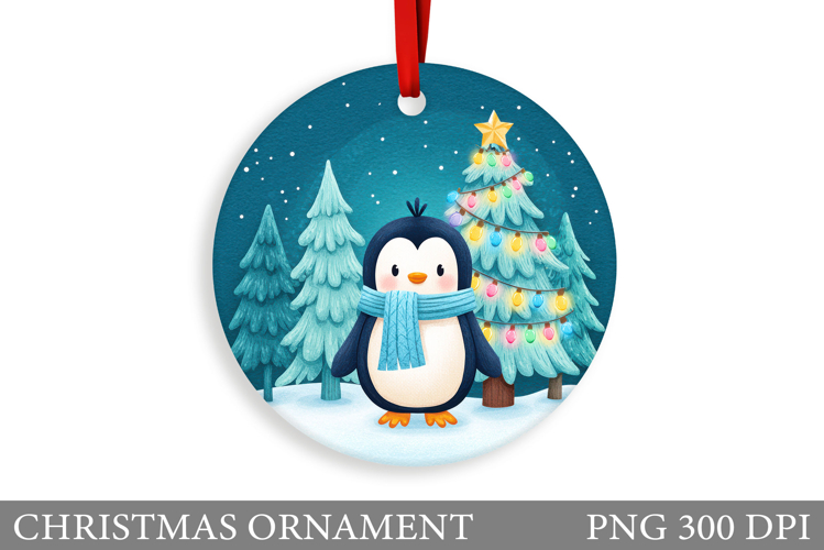 Cute Penguin Christmas Ornament. Christmas Ornament Design