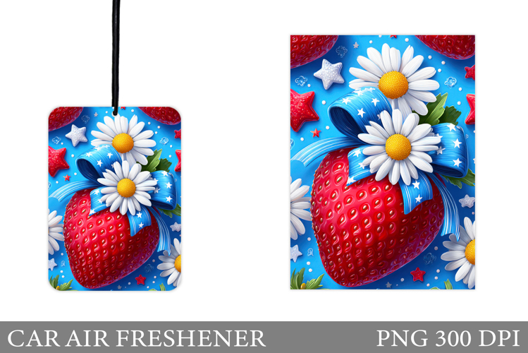 Strawberry Car Air Freshener Design. Strawberry Sublimation