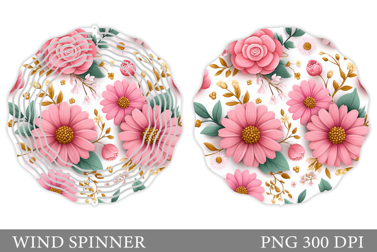 Flowers Wind Spinner Design. Floral Wind Spinner Sublimation