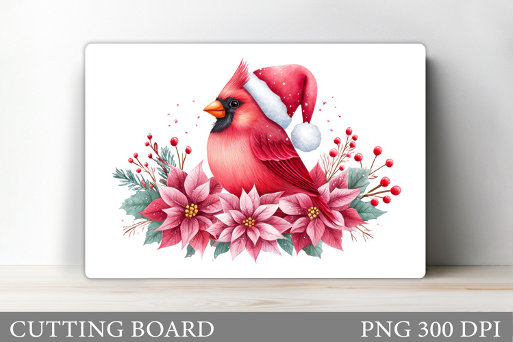 Cardinal Cutting Board Design. Christmas Cutting Board