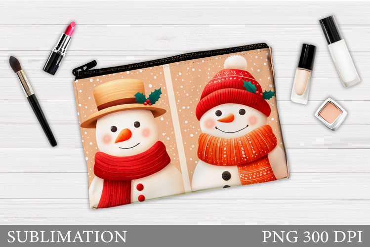 Snowman Makeup Bag Design. Christmas Cosmetics Bag