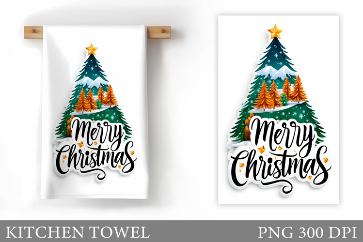 Christmas Tree Kitchen Towel. Christmas Kitchen Towel Design