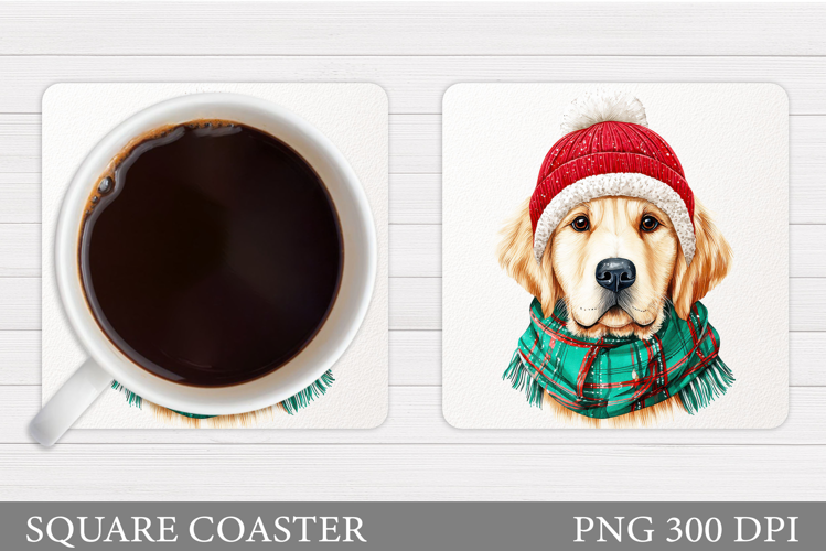 Christmas Dog Coaster. Christmas Coaster Sublimation