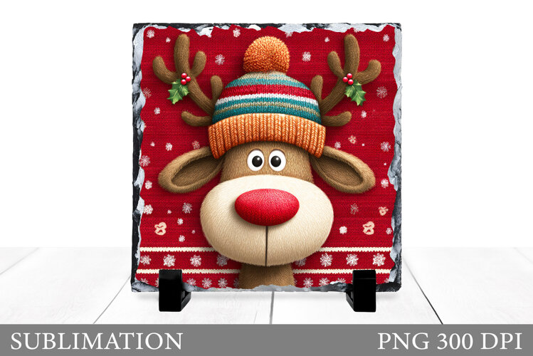 Christmas Deer Sublimation. Christmas Deer Slate Design example image 1