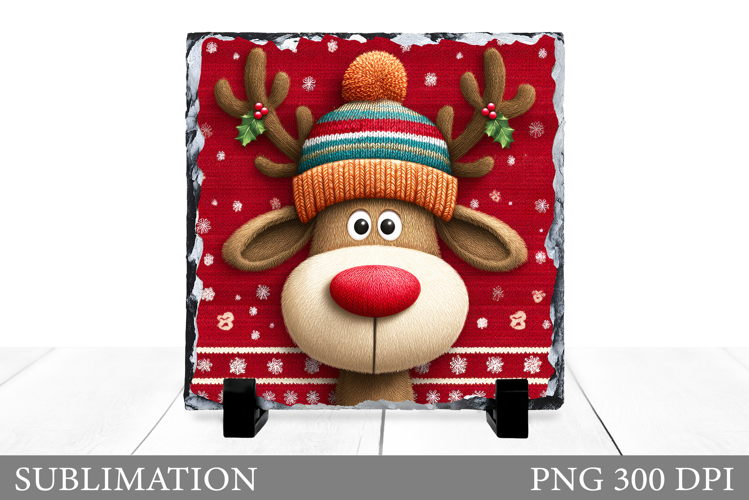 Christmas Deer Sublimation. Christmas Deer Slate Design