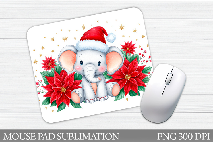 Christmas Elephant Mouse Pad. Christmas Mouse Pad Design