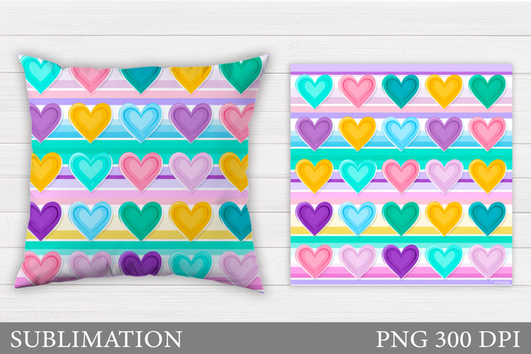 Hearts Pillow Design. Valentines Pillow Sublimation