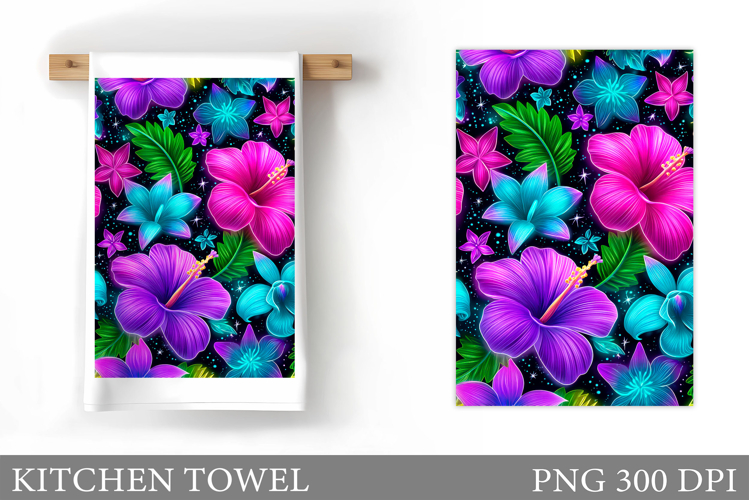 Flowers Kitchen Towel. Floral Kitchen Towel Sublimation
