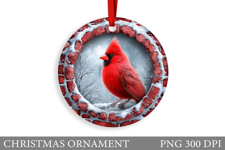 Cardinal Christmas Ornament. Christmas Bird Sublimation