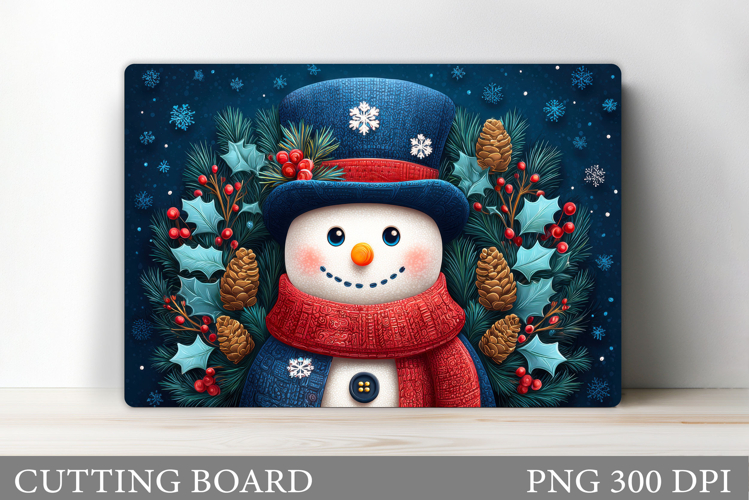 Cute Snowman Cutting Board. Winter Cutting Board Sublimation