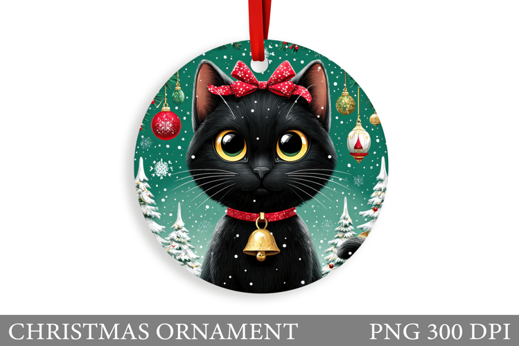 Cute Cat Christmas Ornament. Winter Cat Christmas Ornament