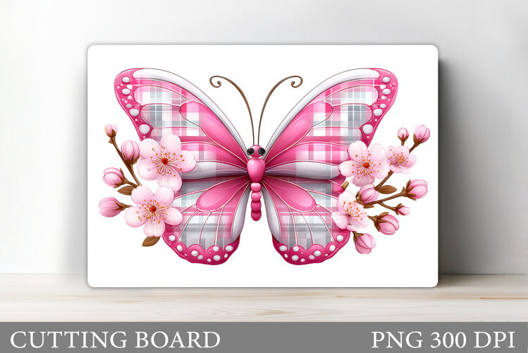 Butterfly Cutting Board. Flowers Cutting Board Sublimation example image 1
