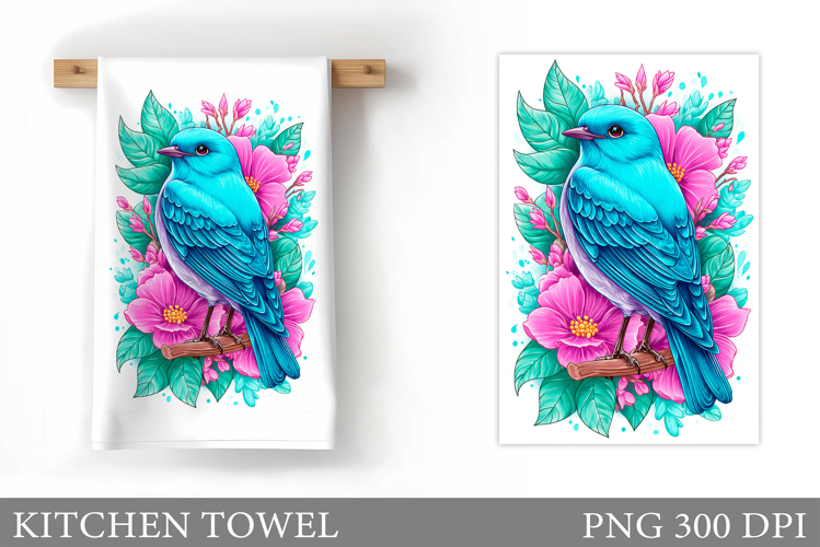 Bird Kitchen Towel Design. Bird Sublimation