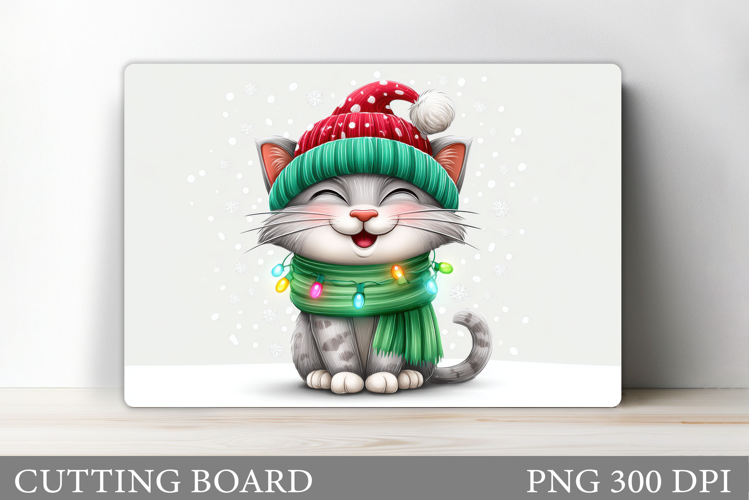 Christmas Cat Cutting Board. Christmas Cutting Board Design